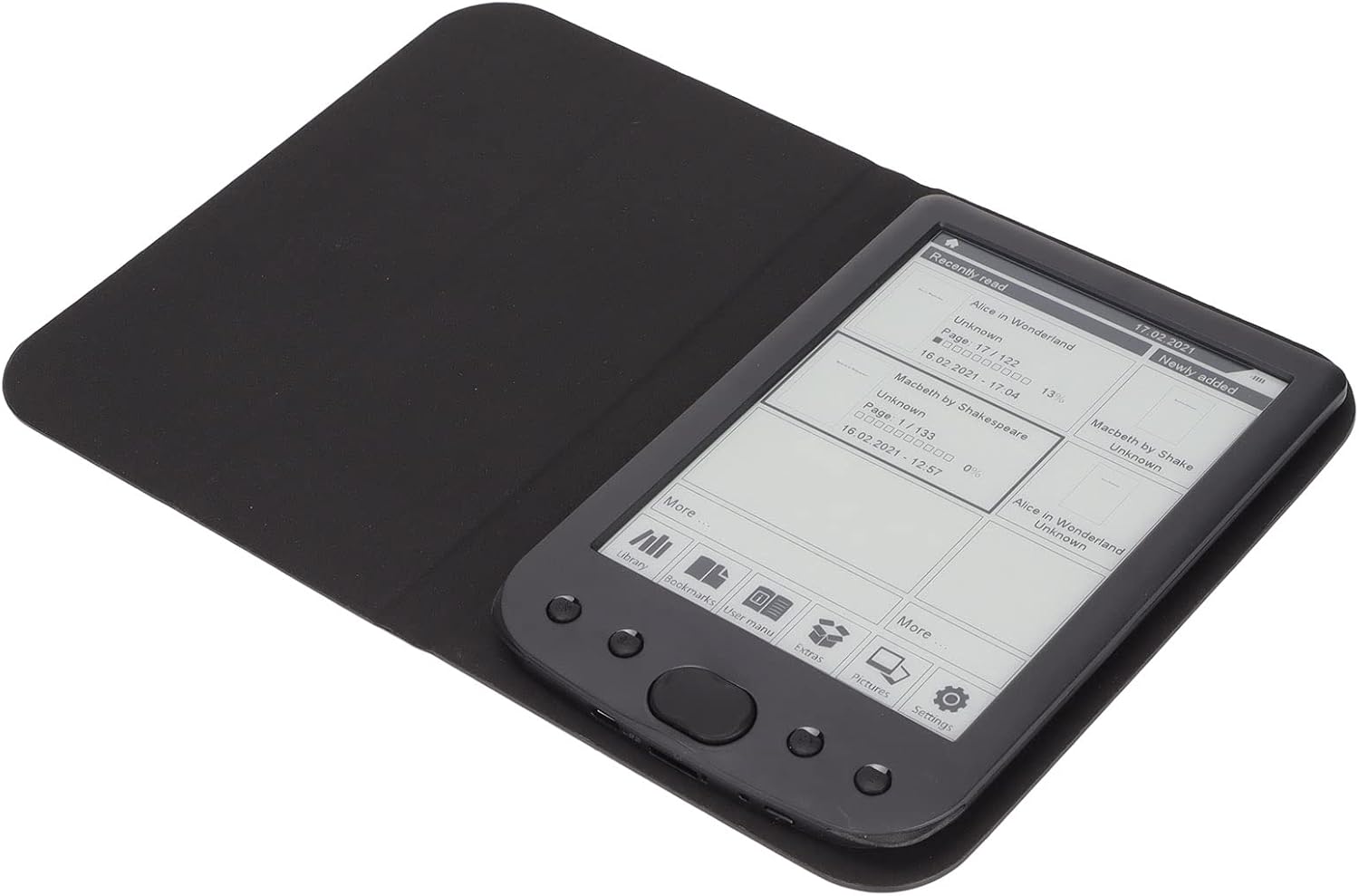 E Reader, 6in HD Ink Screen E Reader Books, 8GB Storage with Navigation and Black Protective Case