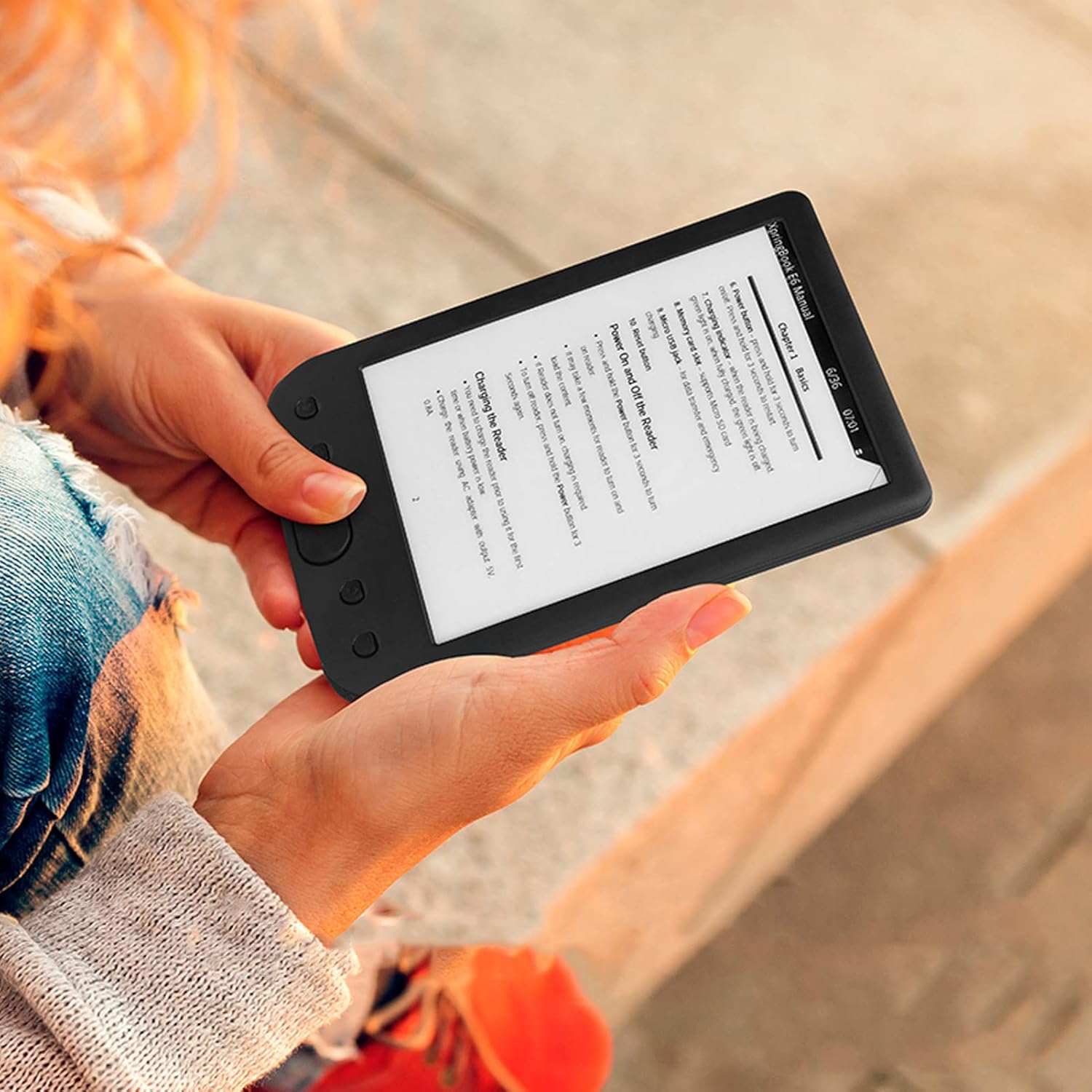 E Reader, 6in HD Ink Screen E Reader Books, 8GB Storage with Navigation and Black Protective Case - Image 2
