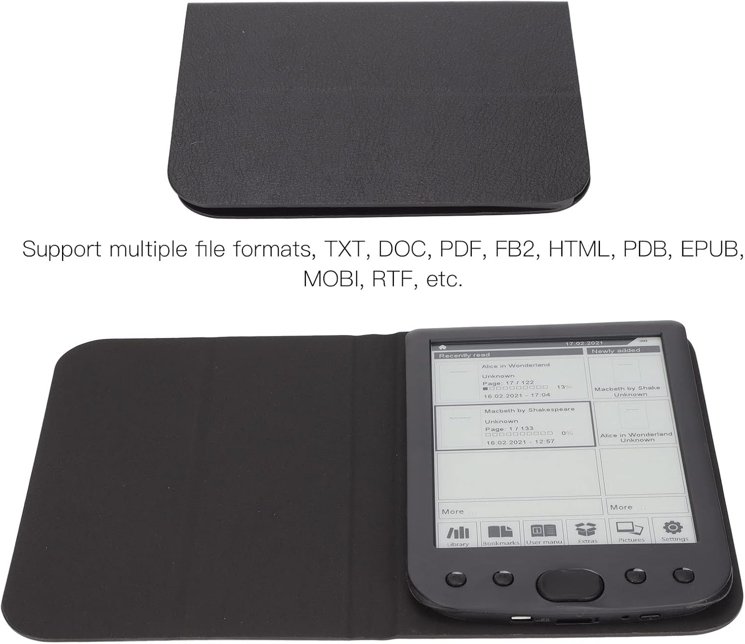 E Reader, 6in HD Ink Screen E Reader Books, 8GB Storage with Navigation and Black Protective Case - Image 6