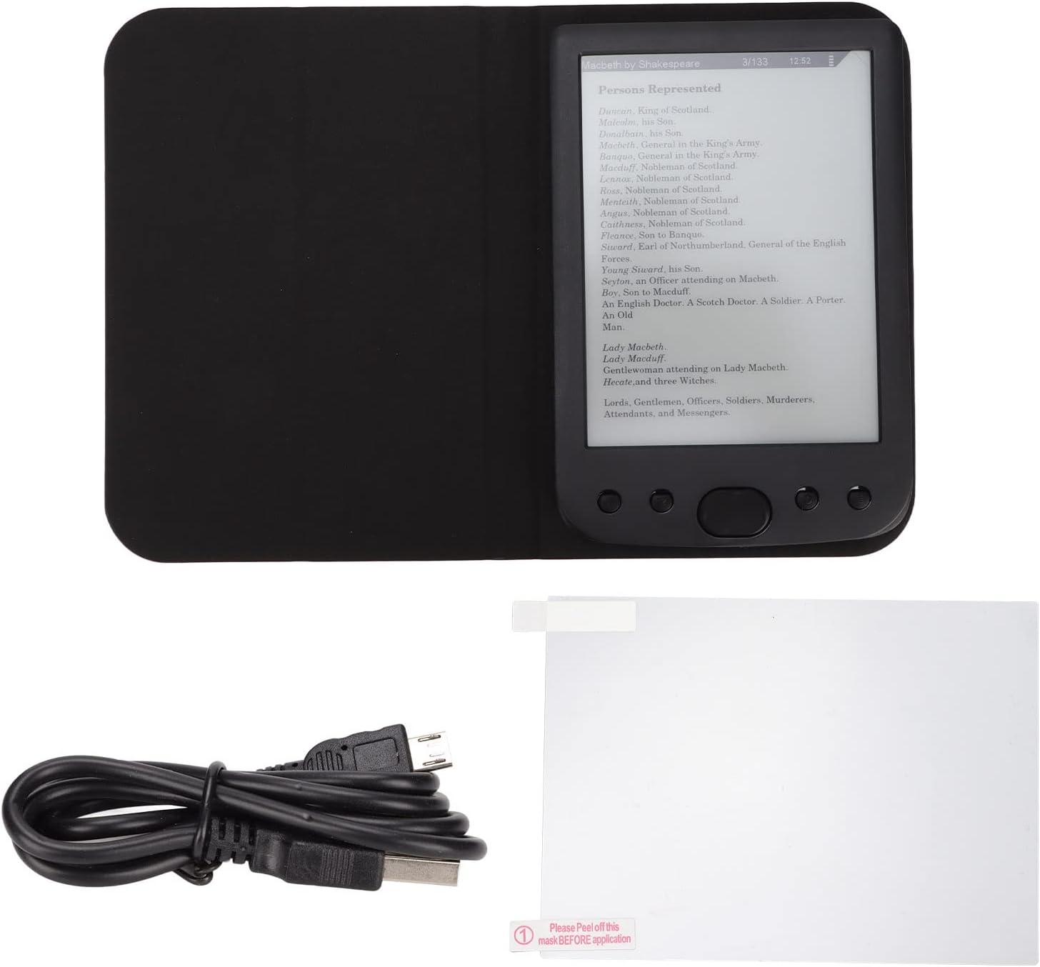E Reader, 6in HD Ink Screen E Reader Books, 8GB Storage with Navigation and Black Protective Case - Image 7