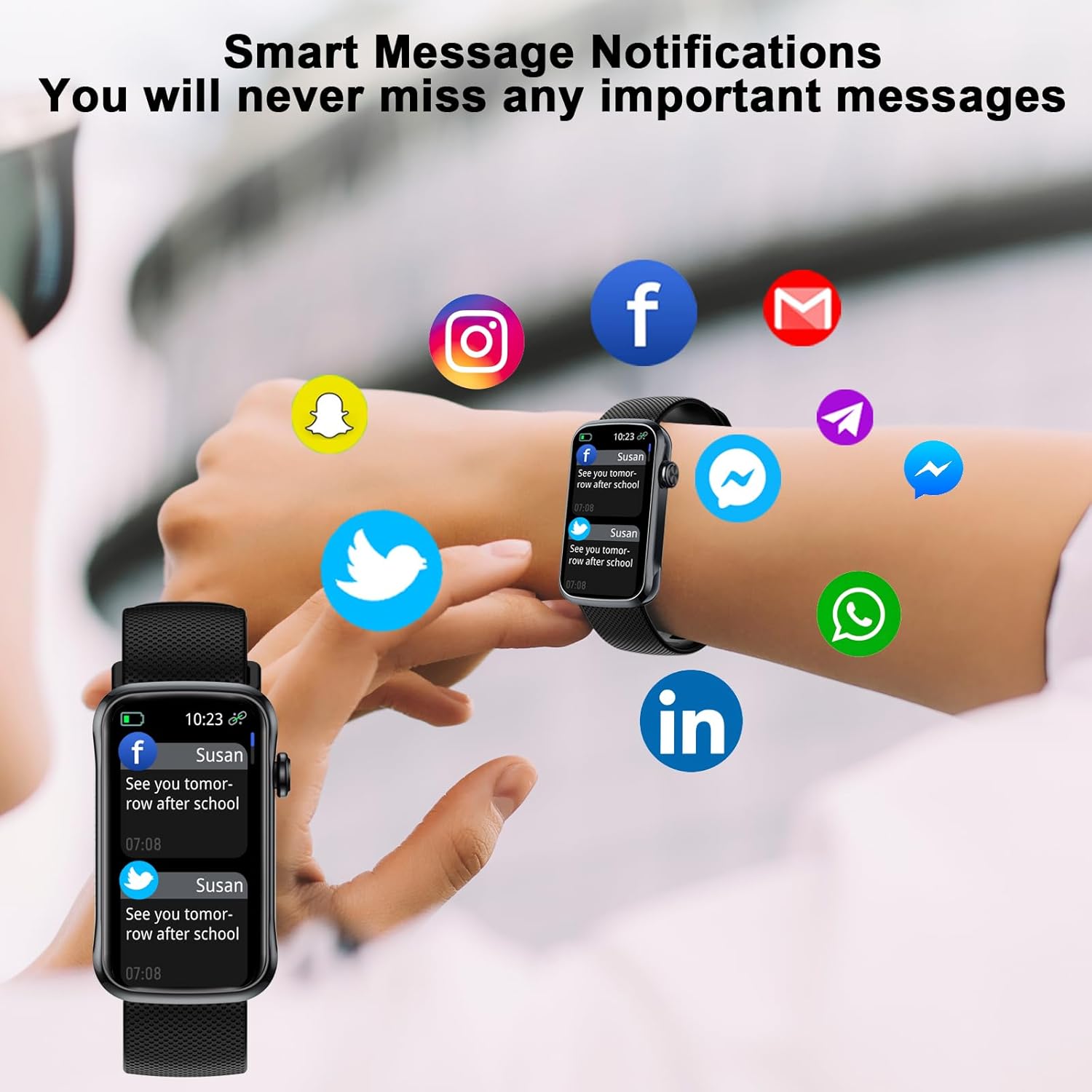 Smart Watch, 1.47" HD Smartwatch for Men Women with 24 Sport Modes, IP68 Waterproof Fitness Tracker with 24/7 Heart Rate/Sleep/SpO2 Monitor, Step Tracker, Pedometer, Activity Tracker for Android iOS - Image 4