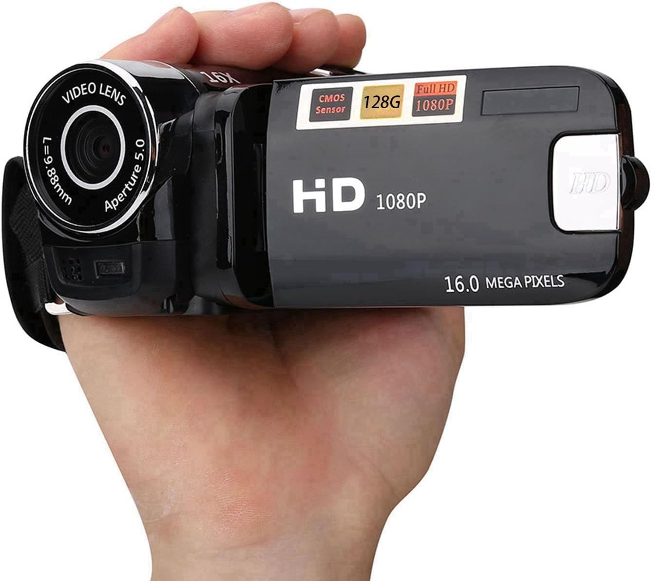 Video Camera Camcorder, Full HD Digital Camera Recorder 2.4inch Screen 270 Degree Rotation LCD 16X Zoom Camcorder Camera, Portable Video DV Camera with Battery for Student Teenager Beginner(US Black) - Image 7